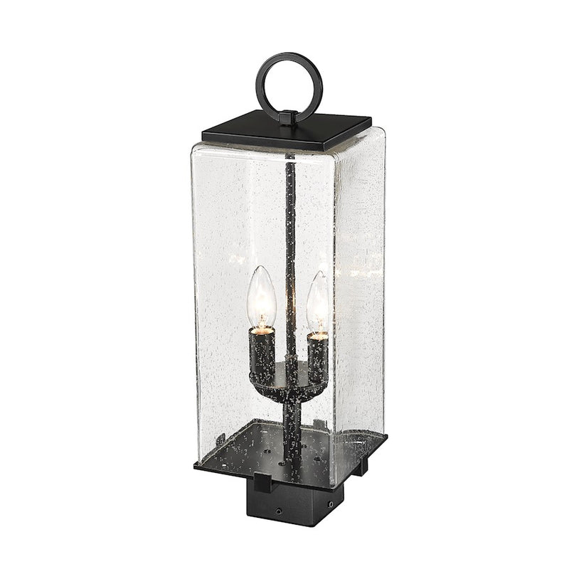 Z-Lite Sana 2 Light Outdoor Post Mount, Black/Seedy