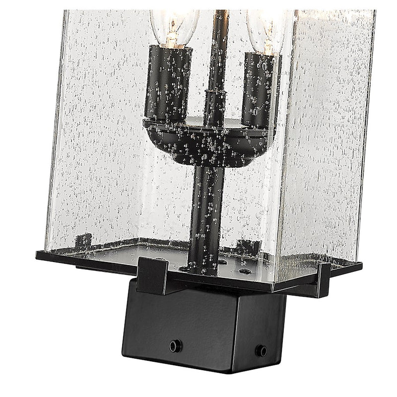 Z-Lite Sana 2 Light Outdoor Post Mount, Black/Seedy