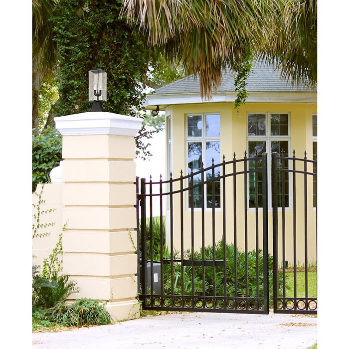 Z-Lite Sana 2 Lt 22.25" SQ Outdoor Pier Mount, Black/Seedy