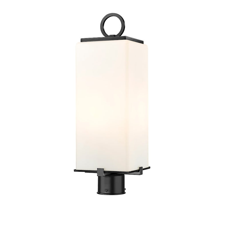 Z-Lite Sana 2 Light 20.25" Outdoor Post Mount, Black/White Opal