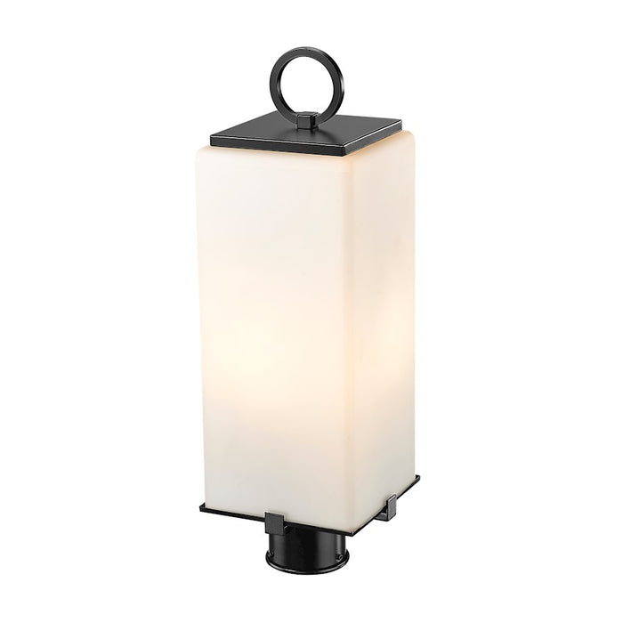 Z-Lite Sana 2 Light 20.25" Outdoor Post Mount, Black/White Opal