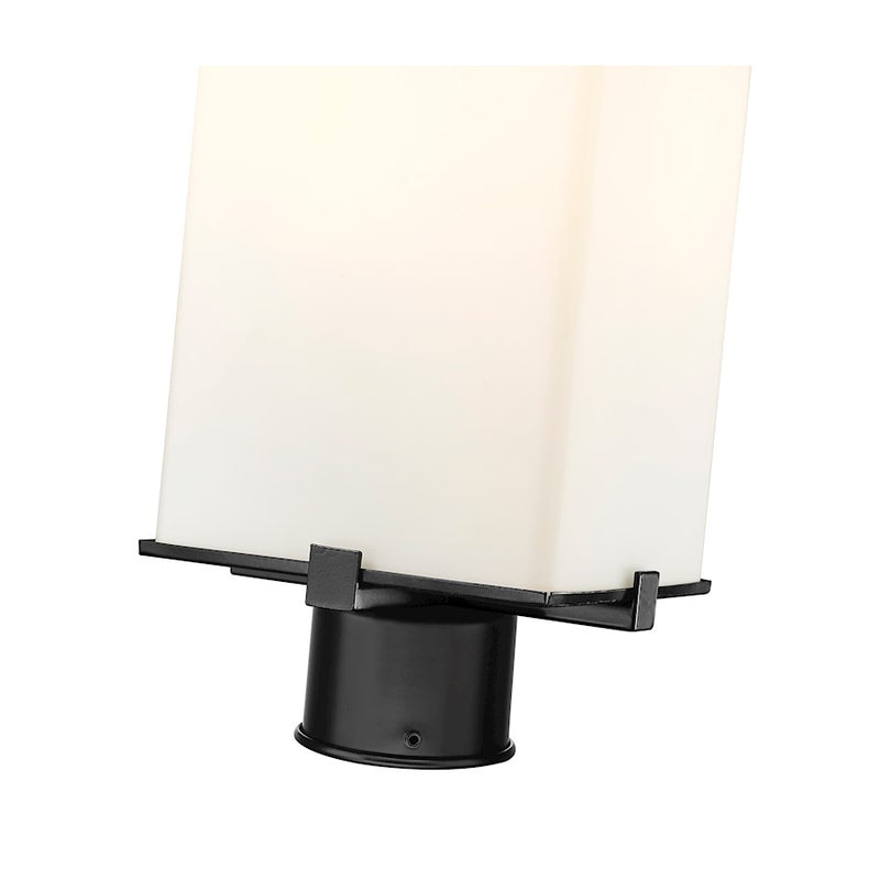 Z-Lite Sana 2 Light 20.25" Outdoor Post Mount, Black/White Opal