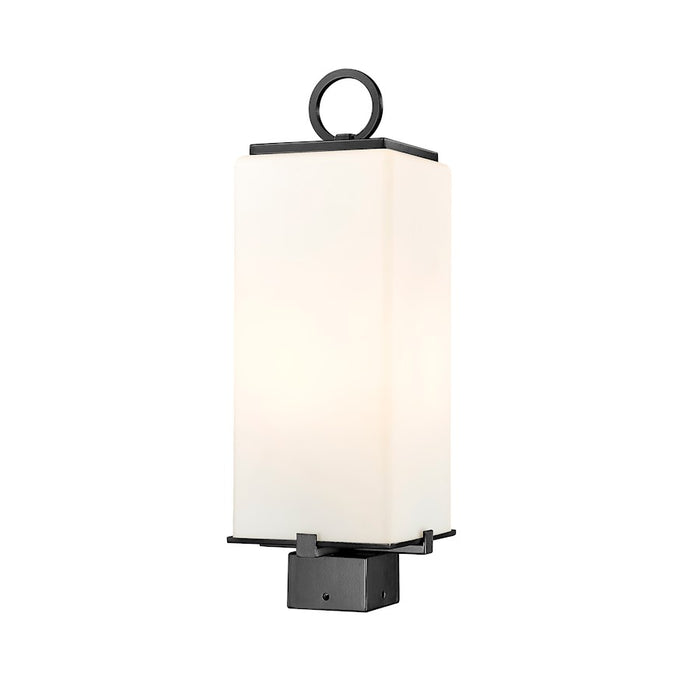 Z-Lite Sana 2 Light Outdoor Post Mount, Black/White Opal
