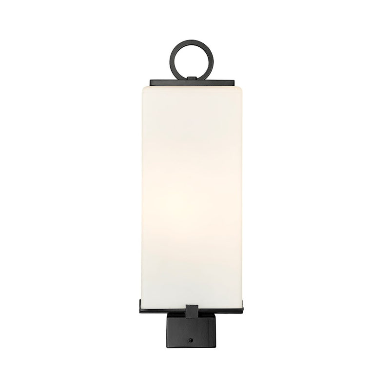 Z-Lite Sana 2 Light Outdoor Post Mount, Black/White Opal