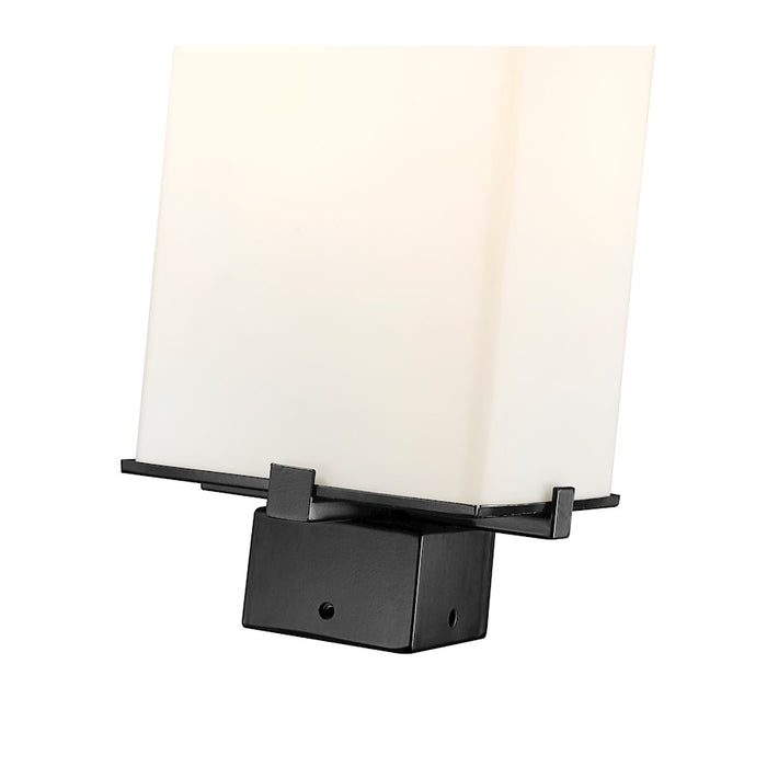 Z-Lite Sana 2 Light Outdoor Post Mount, Black/White Opal