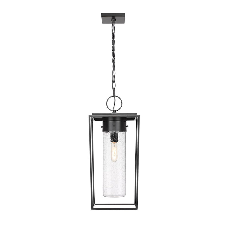 Z-Lite Sheridan 1 Light 10" Outdoor Ceiling Mount, Black/Seedy