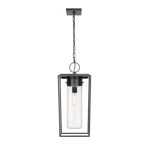 Z-Lite Sheridan 1 Light 10" Outdoor Ceiling Mount, Black/Seedy