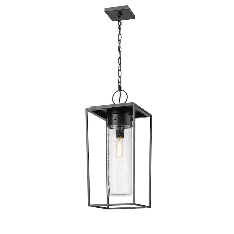 Z-Lite Sheridan 1 Light 10" Outdoor Ceiling Mount, Black/Seedy