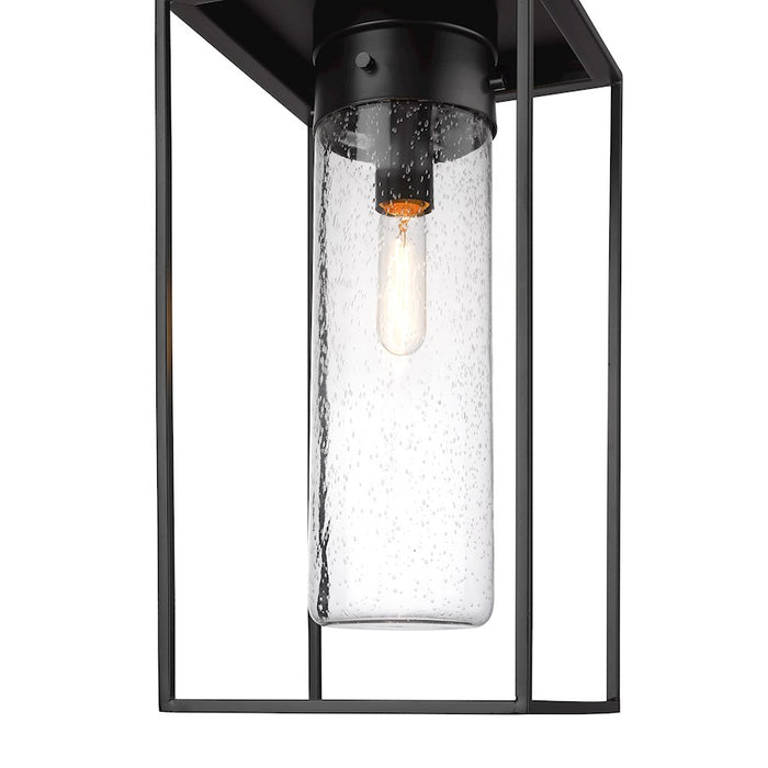 Z-Lite Sheridan 1 Light 10" Outdoor Ceiling Mount, Black/Seedy