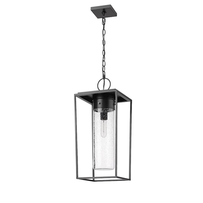 Z-Lite Sheridan 1 Light 10" Outdoor Ceiling Mount, Black/Seedy