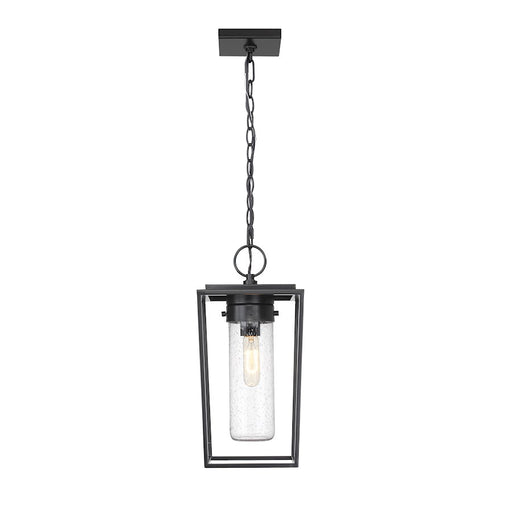 Z-Lite Sheridan 1 Light 8" Outdoor Ceiling Mount, Black/Seedy