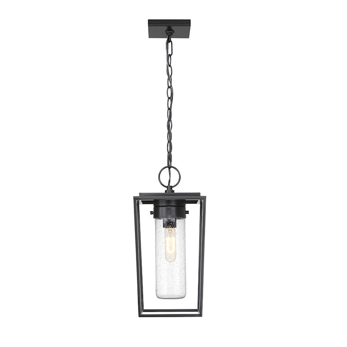 Z-Lite Sheridan 1 Light 8" Outdoor Ceiling Mount, Black/Seedy