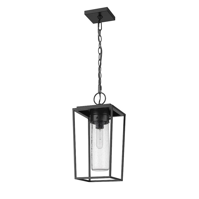 Z-Lite Sheridan 1 Light 8" Outdoor Ceiling Mount, Black/Seedy
