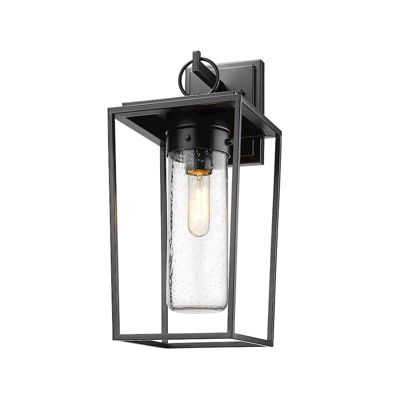 Z-Lite Sheridan 1 Light 9" Outdoor Wall Sconce, Black/Seedy