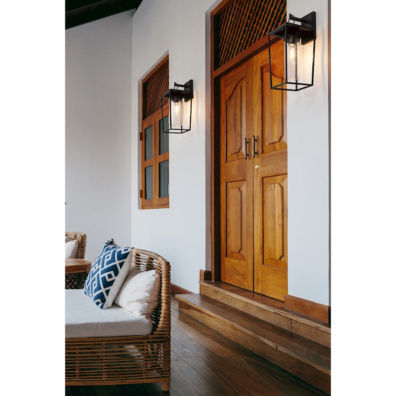 Z-Lite Sheridan 1 Light 9" Outdoor Wall Sconce, Black/Seedy