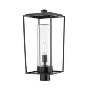 Z-Lite Sheridan 1 Light 22" Outdoor Post Mount/Round, Black/Seedy - 594PHBR-BK