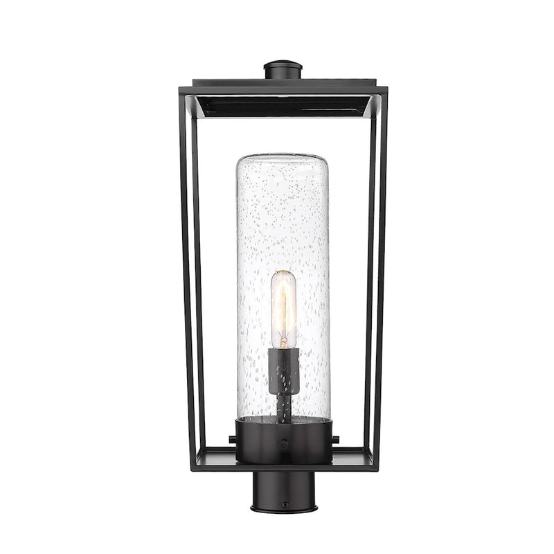 Z-Lite Sheridan 1 Light 22" Outdoor Post Mount/Round, Black/Seedy