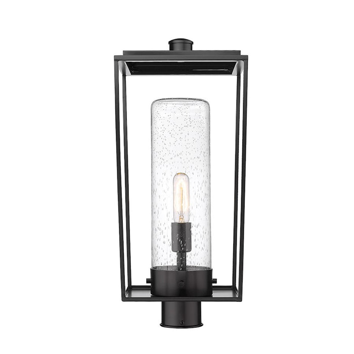 Z-Lite Sheridan 1 Light 22" Outdoor Post Mount/Round, Black/Seedy