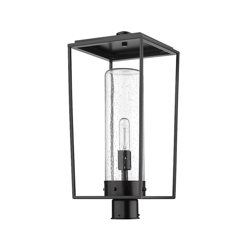 Z-Lite Sheridan 1 Light 22" Outdoor Post Mount/Round, Black/Seedy