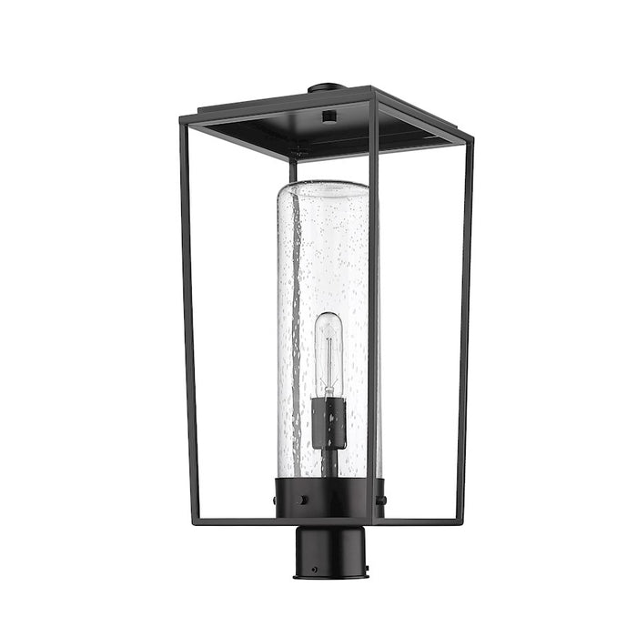 Z-Lite Sheridan 1 Light 22" Outdoor Post Mount/Round, Black/Seedy