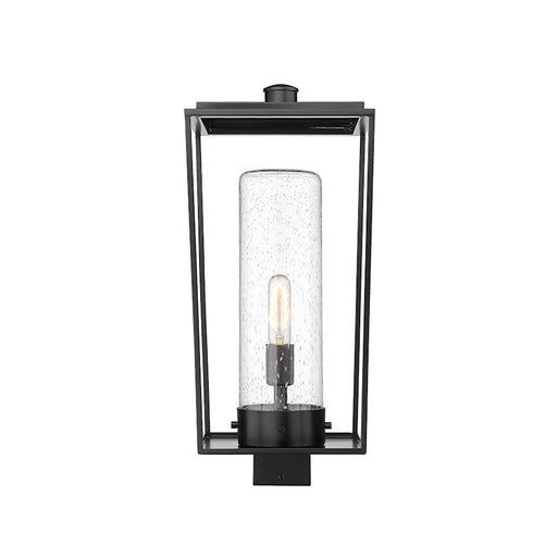 Z-Lite Sheridan 1 Light 22" Outdoor Post Mount/Square, Black/Seedy