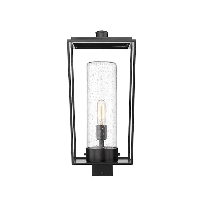 Z-Lite Sheridan 1 Light 22" Outdoor Post Mount/Square, Black/Seedy