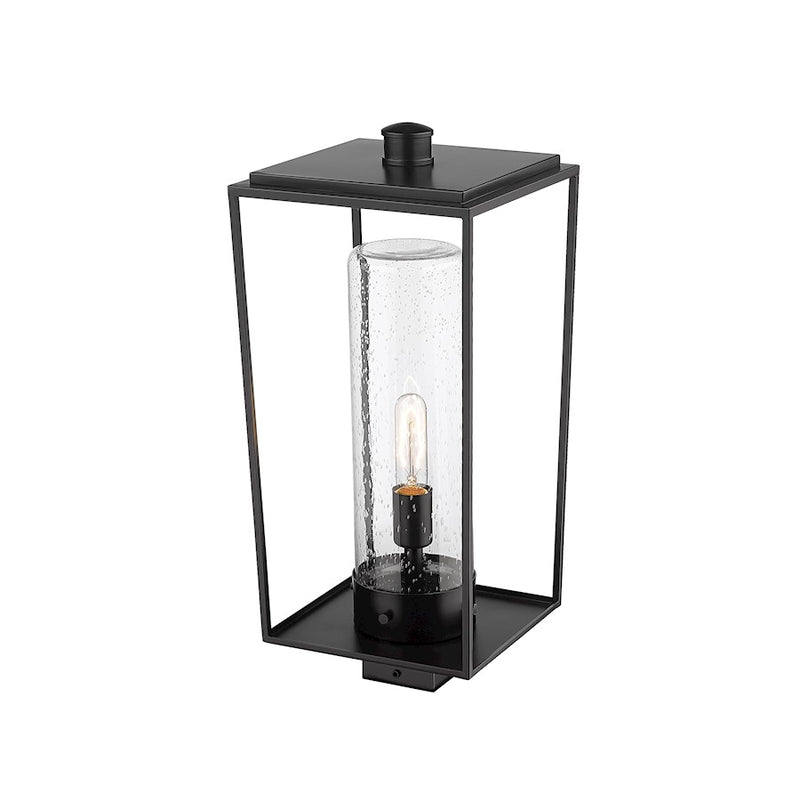 Z-Lite Sheridan 1 Light 22" Outdoor Post Mount/Square, Black/Seedy