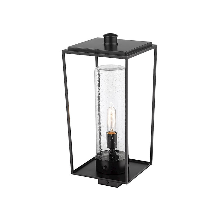 Z-Lite Sheridan 1 Light 22" Outdoor Post Mount/Square, Black/Seedy