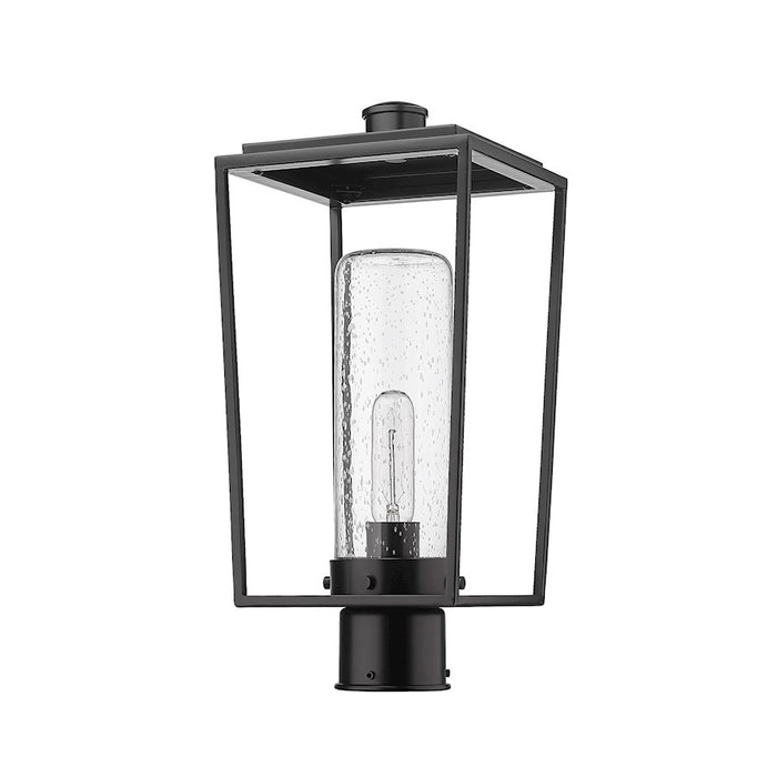 Z-Lite Sheridan 1 Light 17" Outdoor Post Mount/Round, Black/Seedy