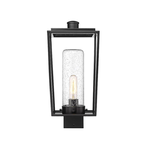 Z-Lite Sheridan 1 Light 17" Outdoor Post Mount/Square, Black/Seedy