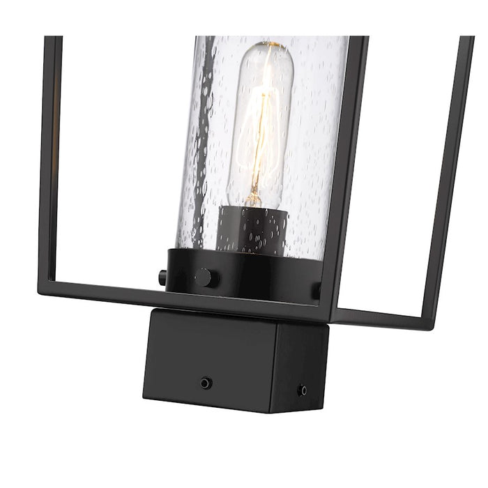 Z-Lite Sheridan 1 Light 17" Outdoor Post Mount/Square, Black/Seedy
