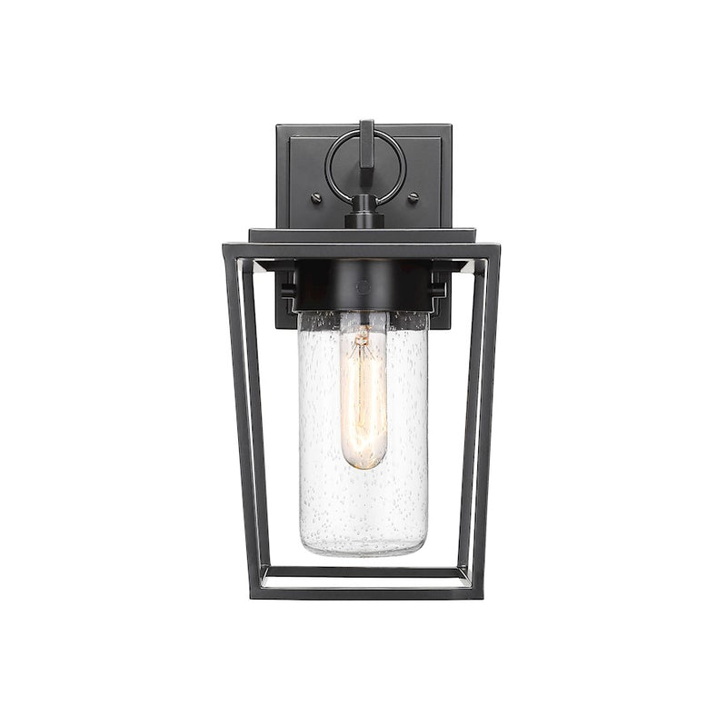 Z-Lite Sheridan 1 Light 8" Outdoor Wall Sconce, Black/Seedy