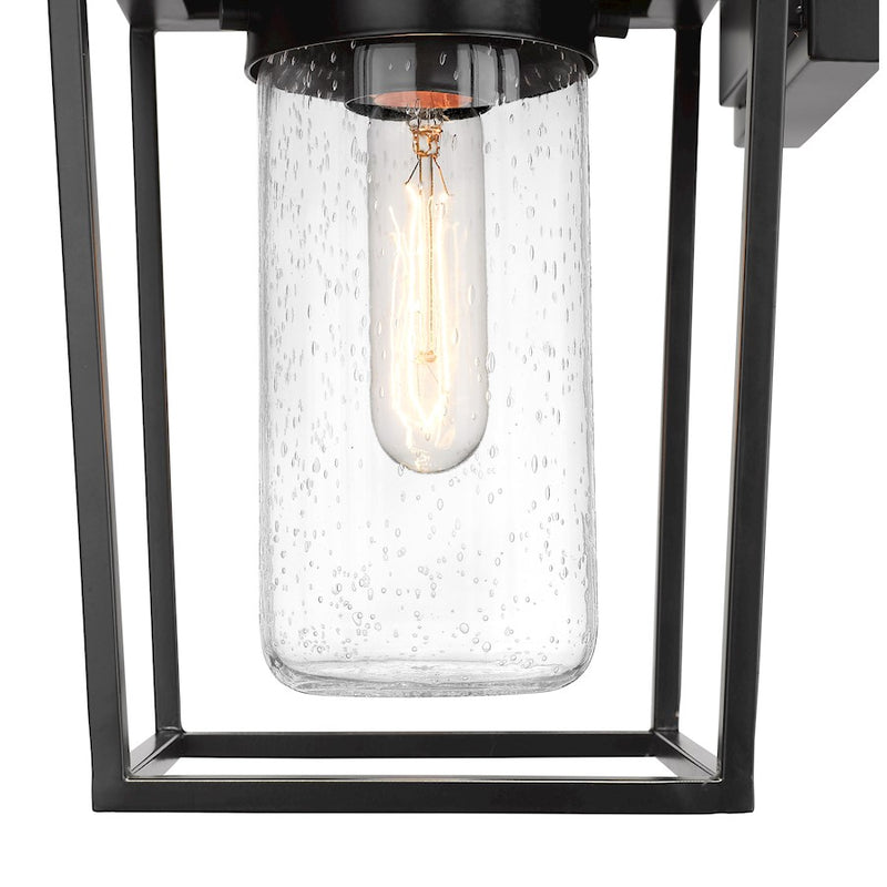 Z-Lite Sheridan 1 Light 8" Outdoor Wall Sconce, Black/Seedy