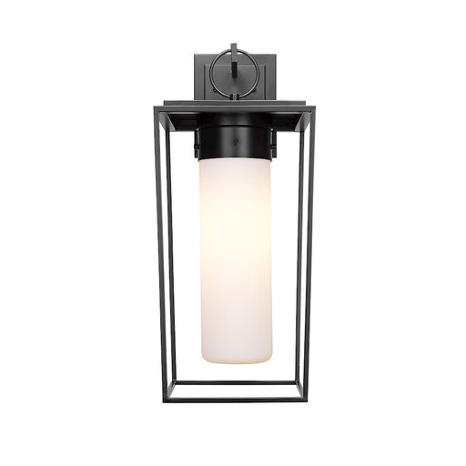 Z-Lite Sheridan 1 Light 24" Outdoor Wall Sconce, Black/White Opal