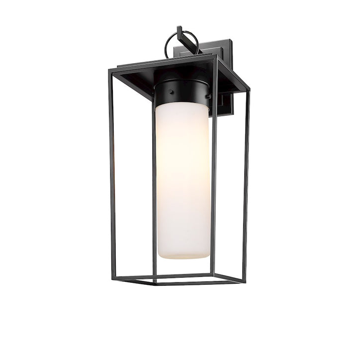 Z-Lite Sheridan 1 Light 24" Outdoor Wall Sconce, Black/White Opal