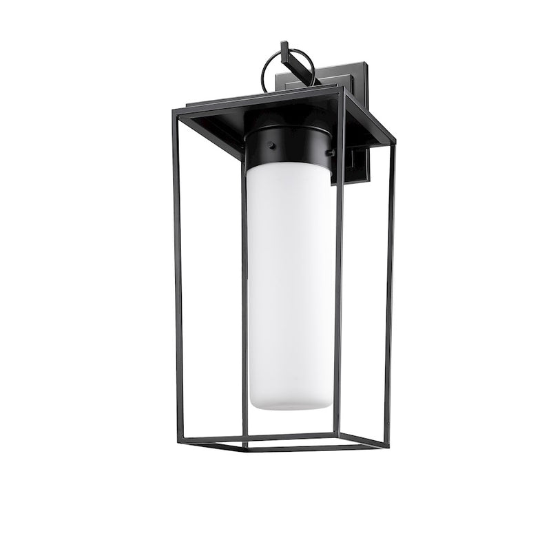 Z-Lite Sheridan 1 Light 24" Outdoor Wall Sconce, Black/White Opal
