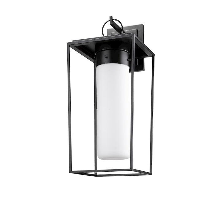 Z-Lite Sheridan 1 Light 24" Outdoor Wall Sconce, Black/White Opal