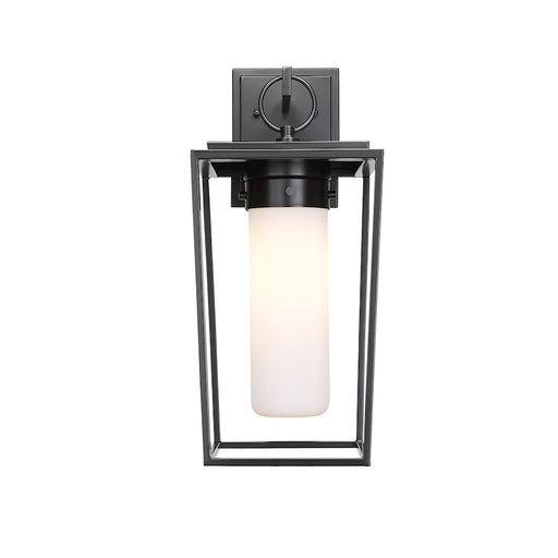 Z-Lite Sheridan 1 Light 18" Outdoor Wall Sconce, Black/White Opal