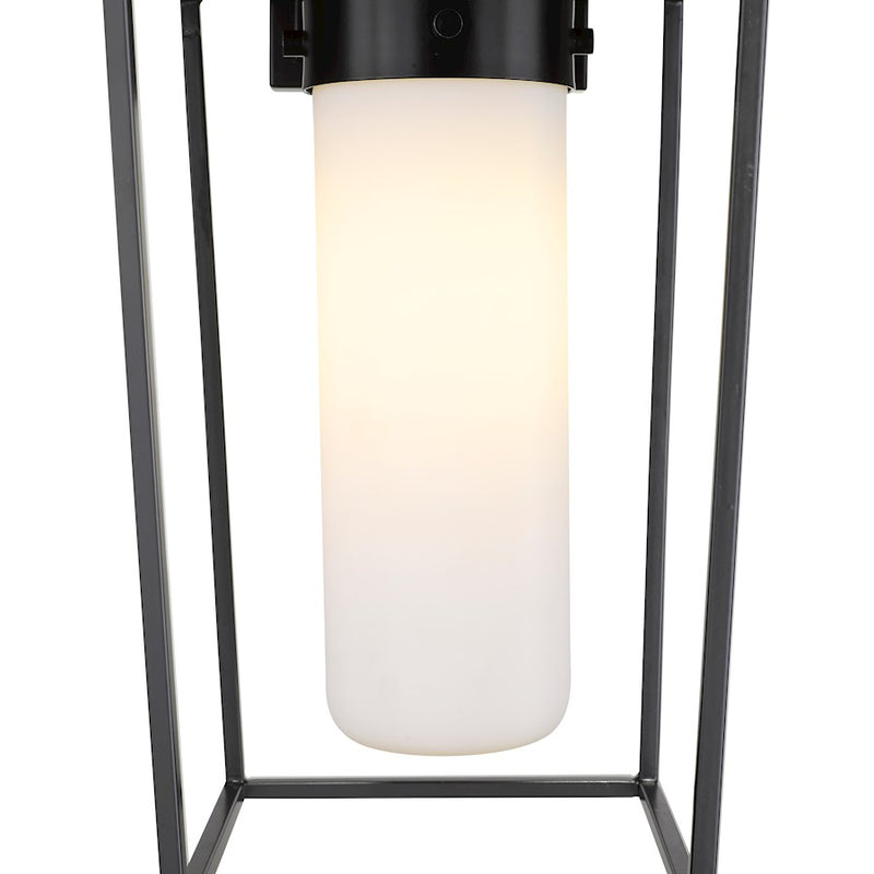 Z-Lite Sheridan 1 Light 18" Outdoor Wall Sconce, Black/White Opal
