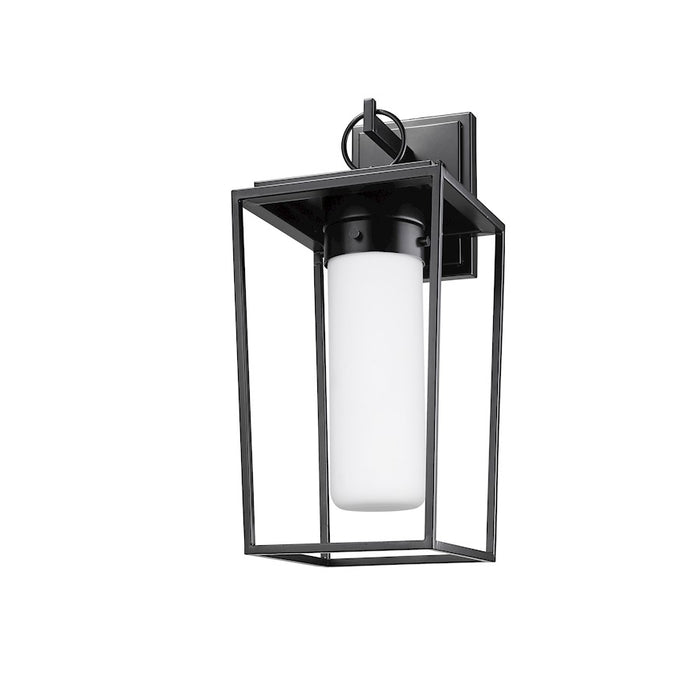 Z-Lite Sheridan 1 Light 18" Outdoor Wall Sconce, Black/White Opal