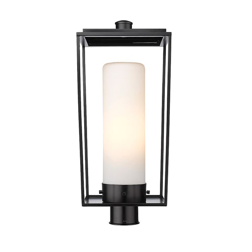 Z-Lite Sheridan 1 Light 22" Outdoor Post Mount/Round, Black/White