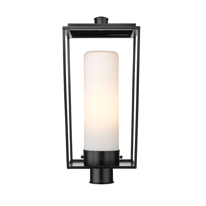 Z-Lite Sheridan 1 Light 22" Outdoor Post Mount/Round, Black/White