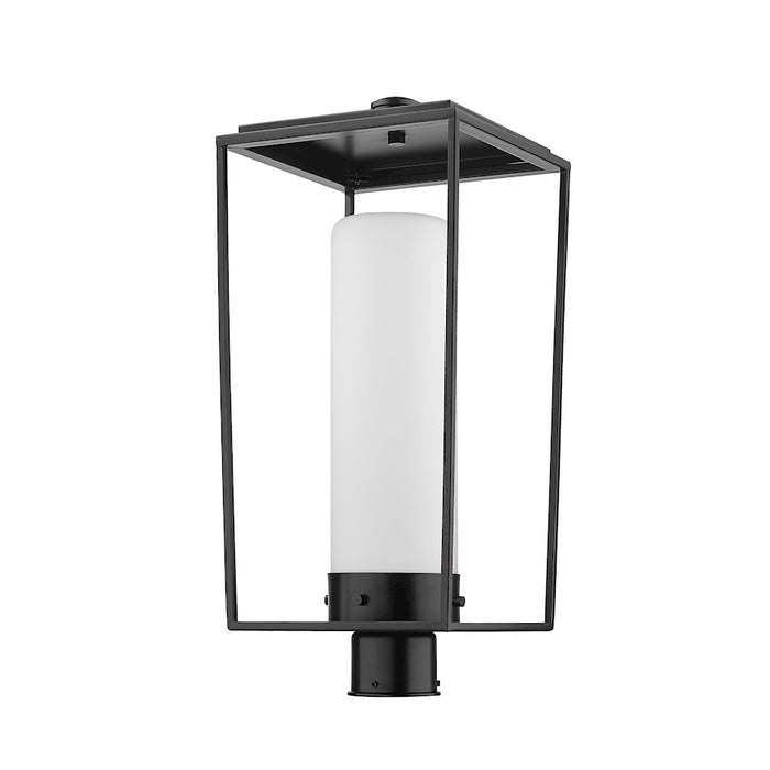 Z-Lite Sheridan 1 Light 22" Outdoor Post Mount/Round, Black/White