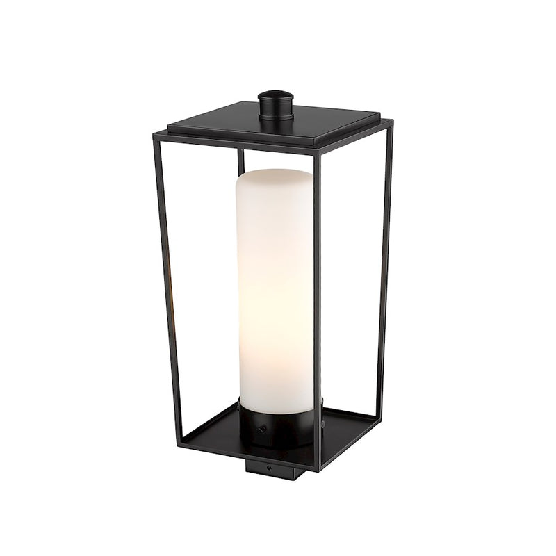 Z-Lite Sheridan 1 Light 22" Outdoor Post Mount/Square, Black/White