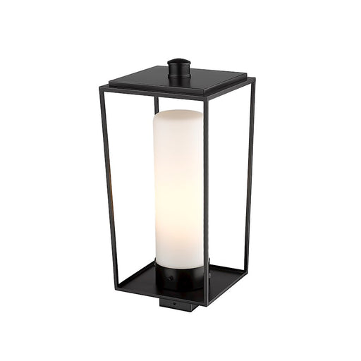Z-Lite Sheridan 1 Light 22" Outdoor Post Mount/Square, Black/White