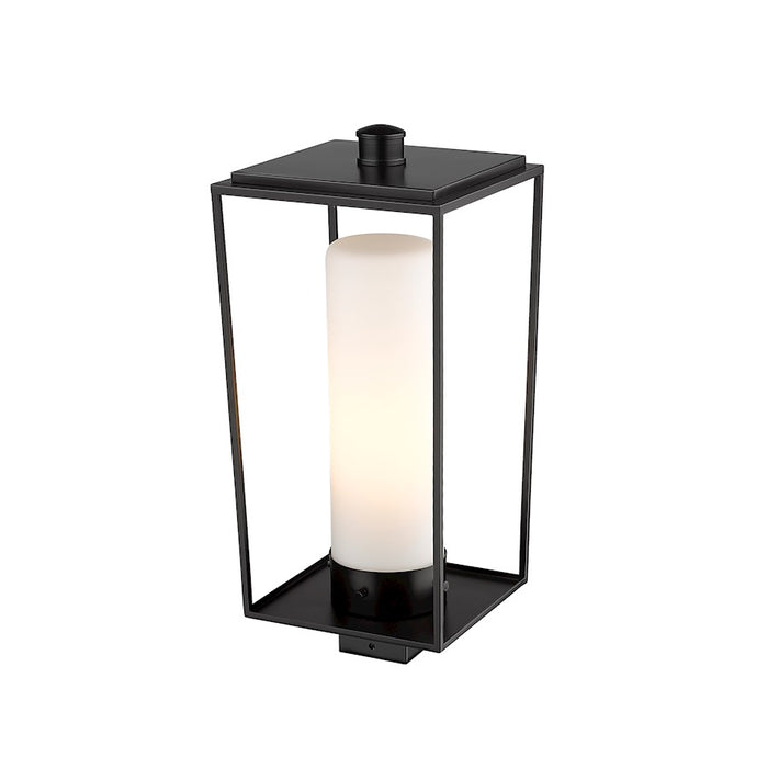 Z-Lite Sheridan 1 Light 22" Outdoor Post Mount/Square, Black/White
