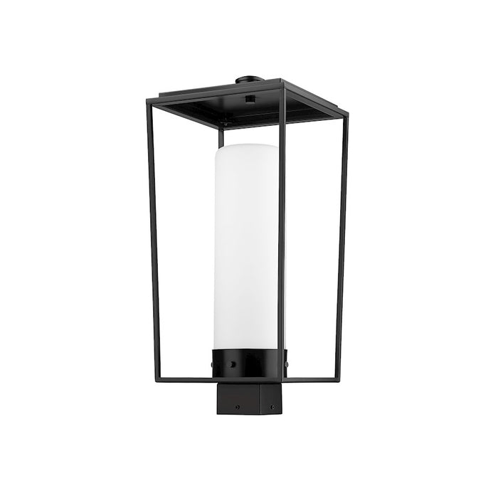 Z-Lite Sheridan 1 Light 22" Outdoor Post Mount/Square, Black/White