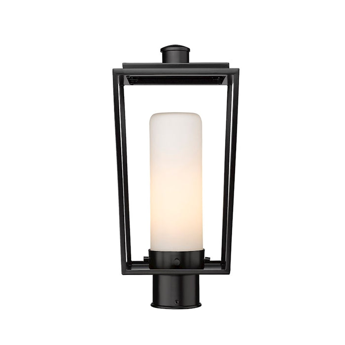 Z-Lite Sheridan 1 Light 17" Outdoor Post Mount/Round, Black/White