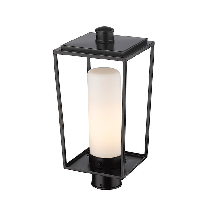 Z-Lite Sheridan 1 Light 17" Outdoor Post Mount/Round, Black/White