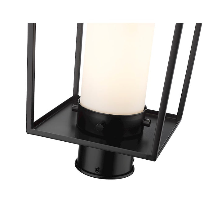 Z-Lite Sheridan 1 Light 17" Outdoor Post Mount/Round, Black/White